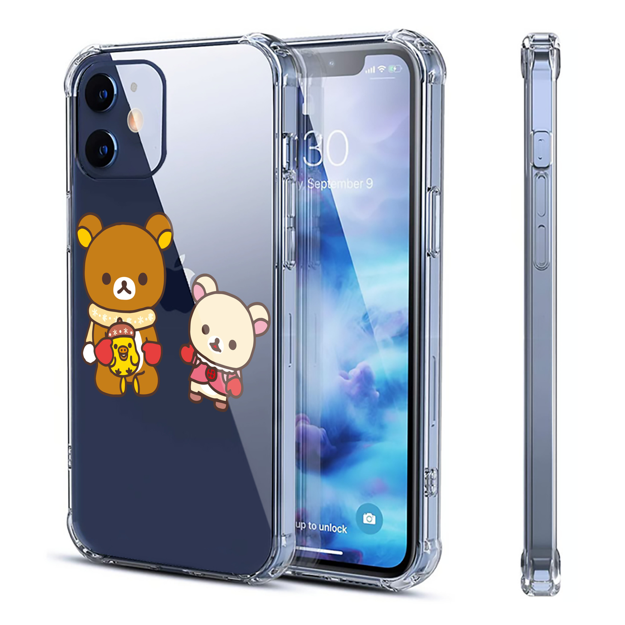 （画像用） リラックマ リラックマ キイロイトリ Rilakkuma Korilakkuma Kiiroitori 【iPhone 12シリーズ対応】透明スマホケース（クリアソフトケース）